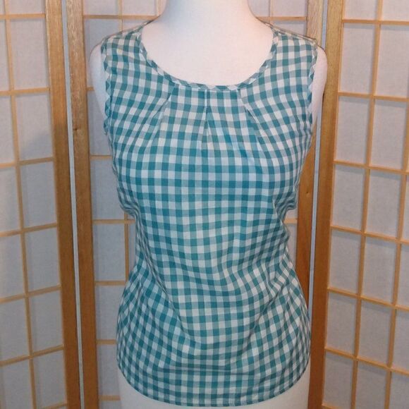 Talbots SmPet Sleeveless Gingham Top - Picture 6 of 12